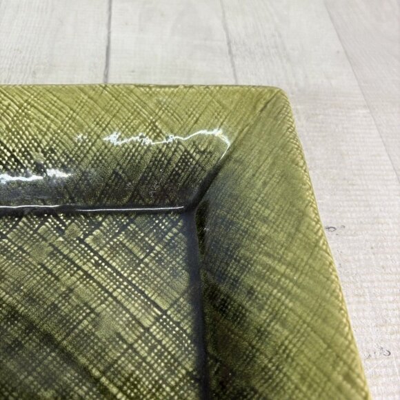Home Target ASIAN LINEN Green Embossed Weave Square Stoneware Dinner Plate Set 3 - Picture 11 of 16
